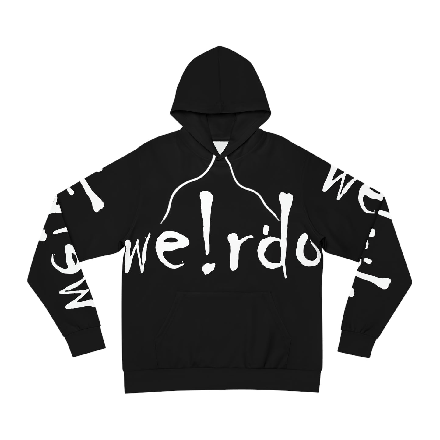 We!rdo Black AOP Fashion Hoodie