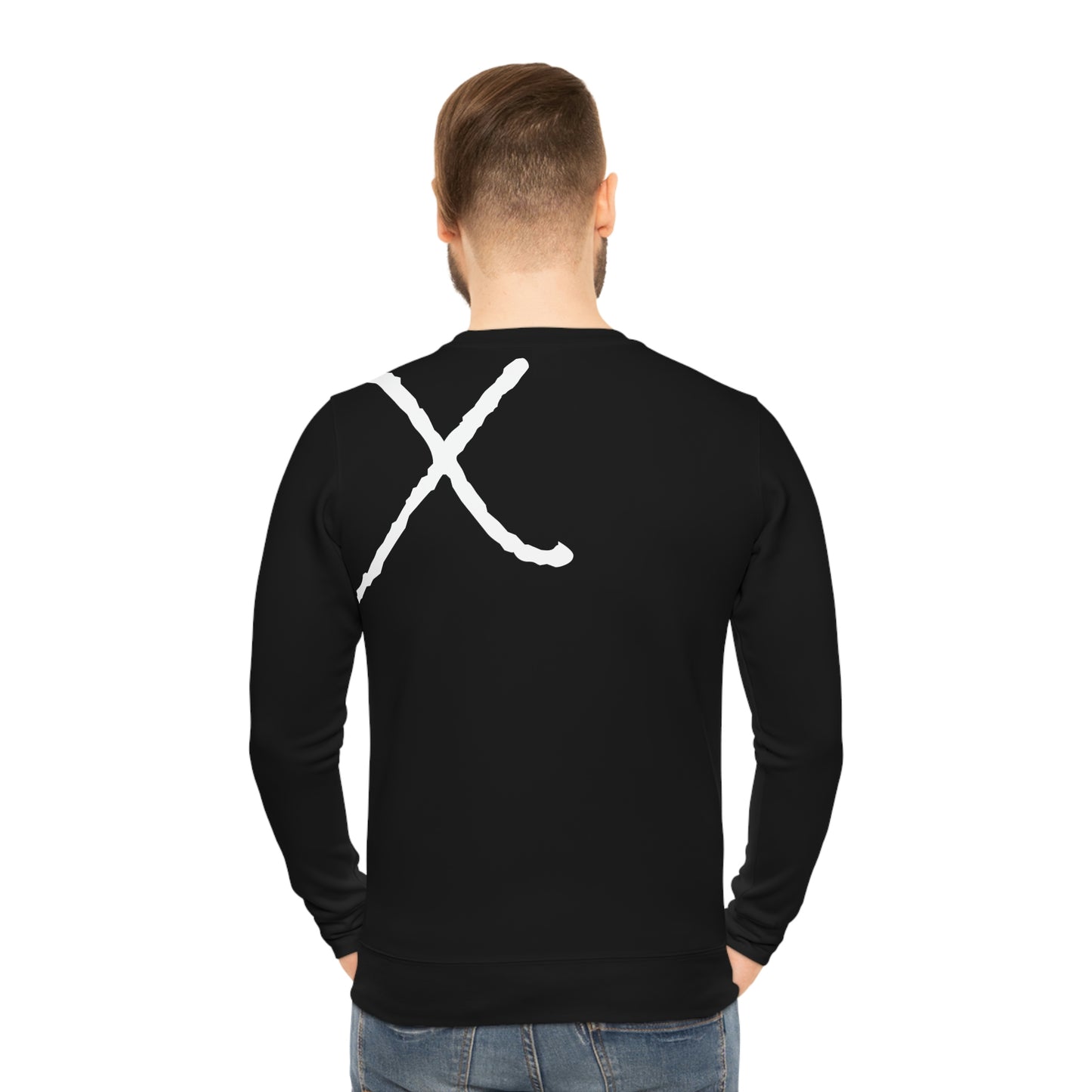 X Mark Black Lightweight Sweatshirt (AOP)