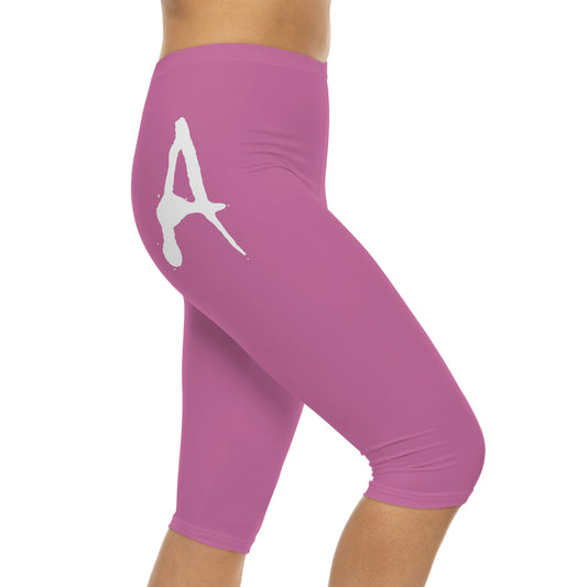 Chiller A Women’s Light Pink Capri Leggings (AOP)