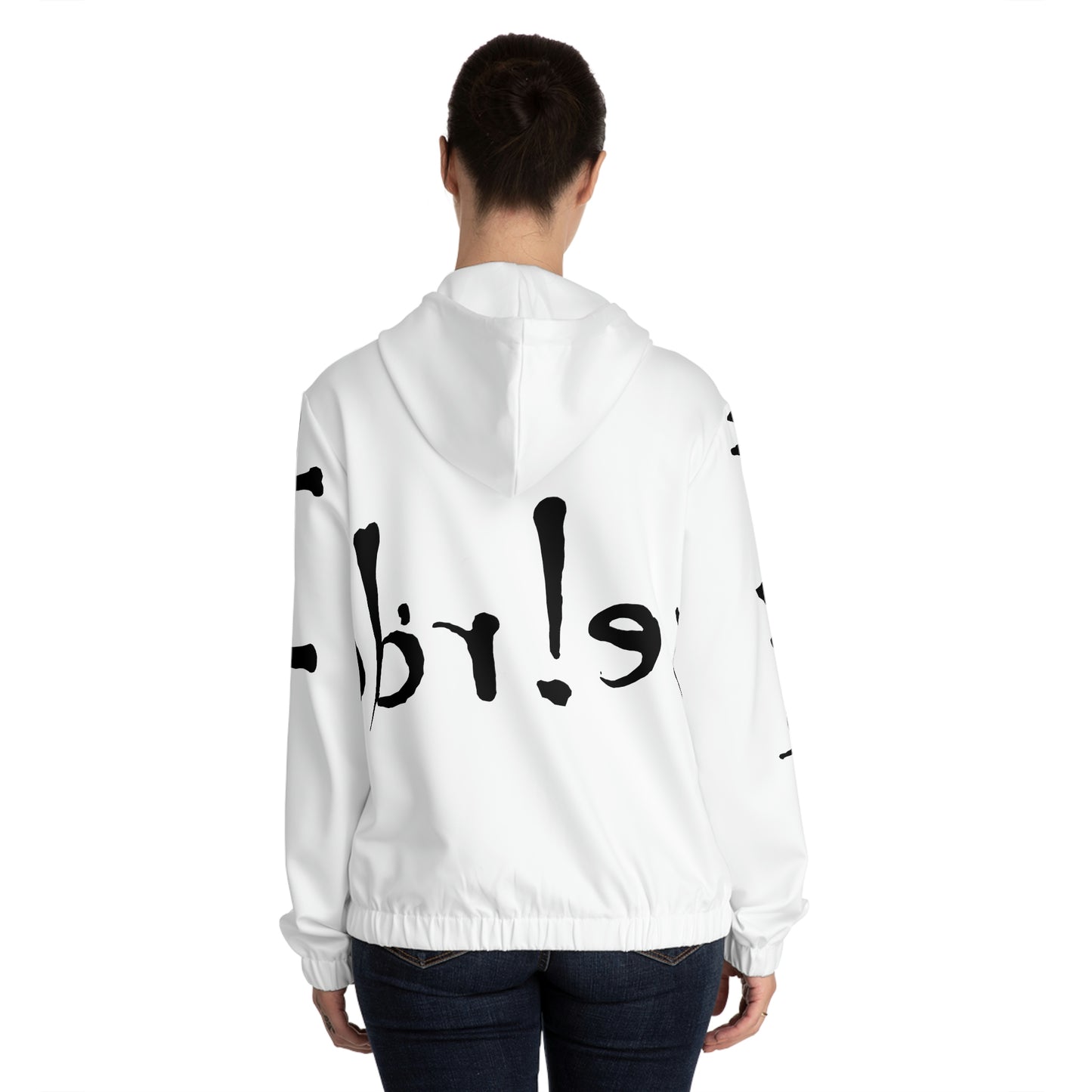 We!rdo Women’s White Full-Zip Hoodie (AOP)