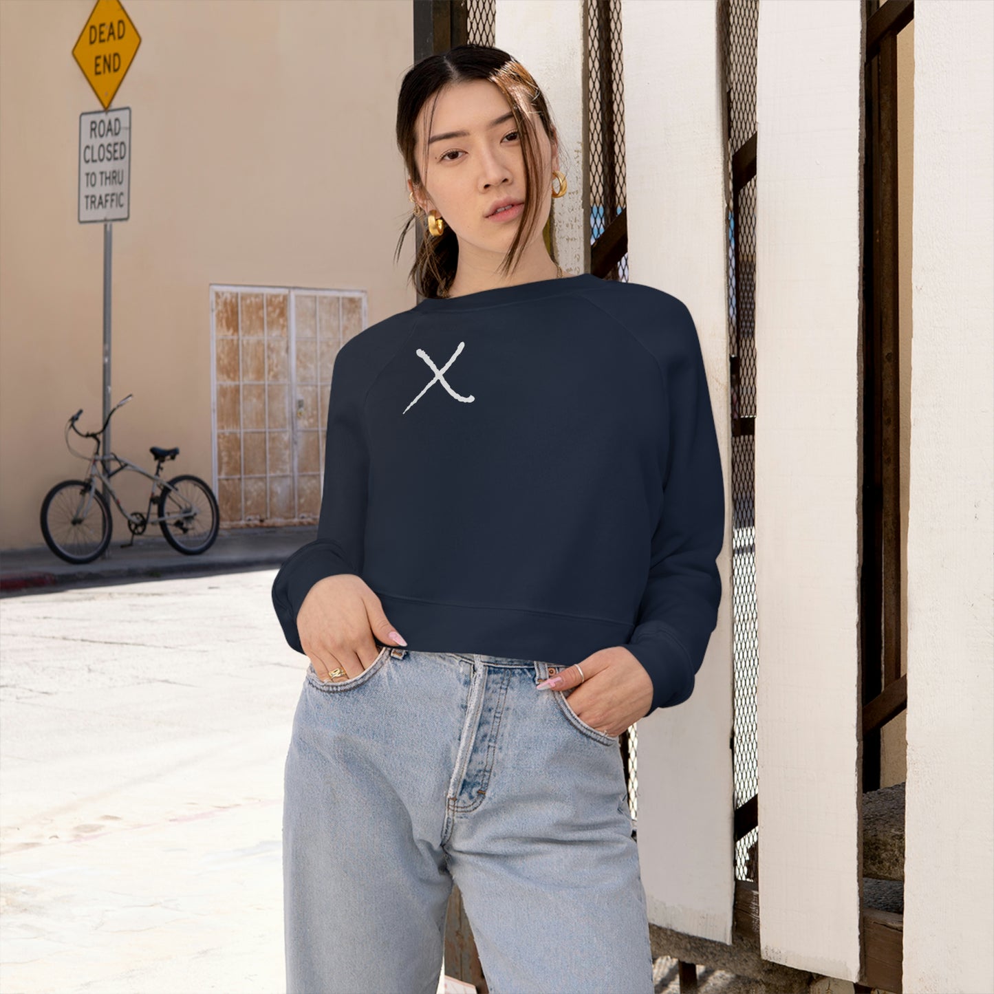 X Mark Women's Cropped Fleece Pullover