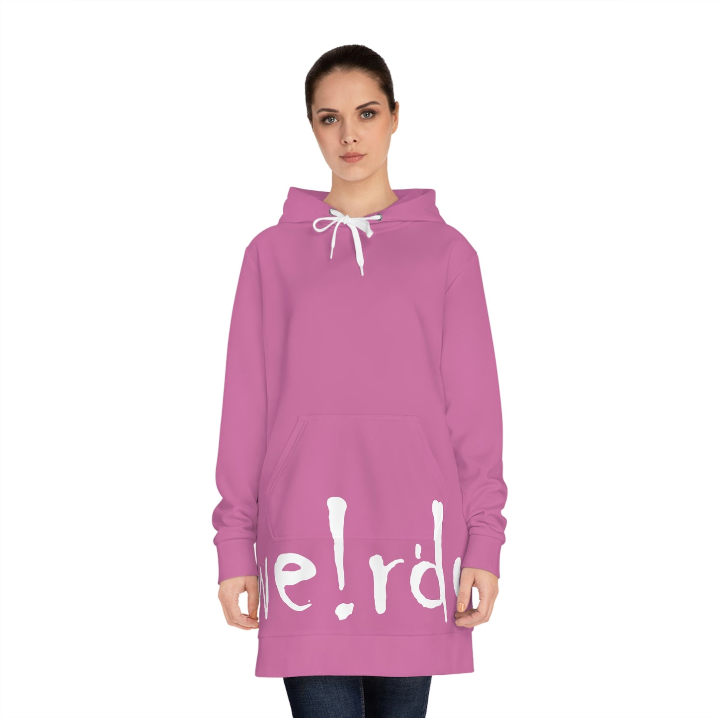 We!rdo Women's Light Pink Hoodie Dress (AOP)