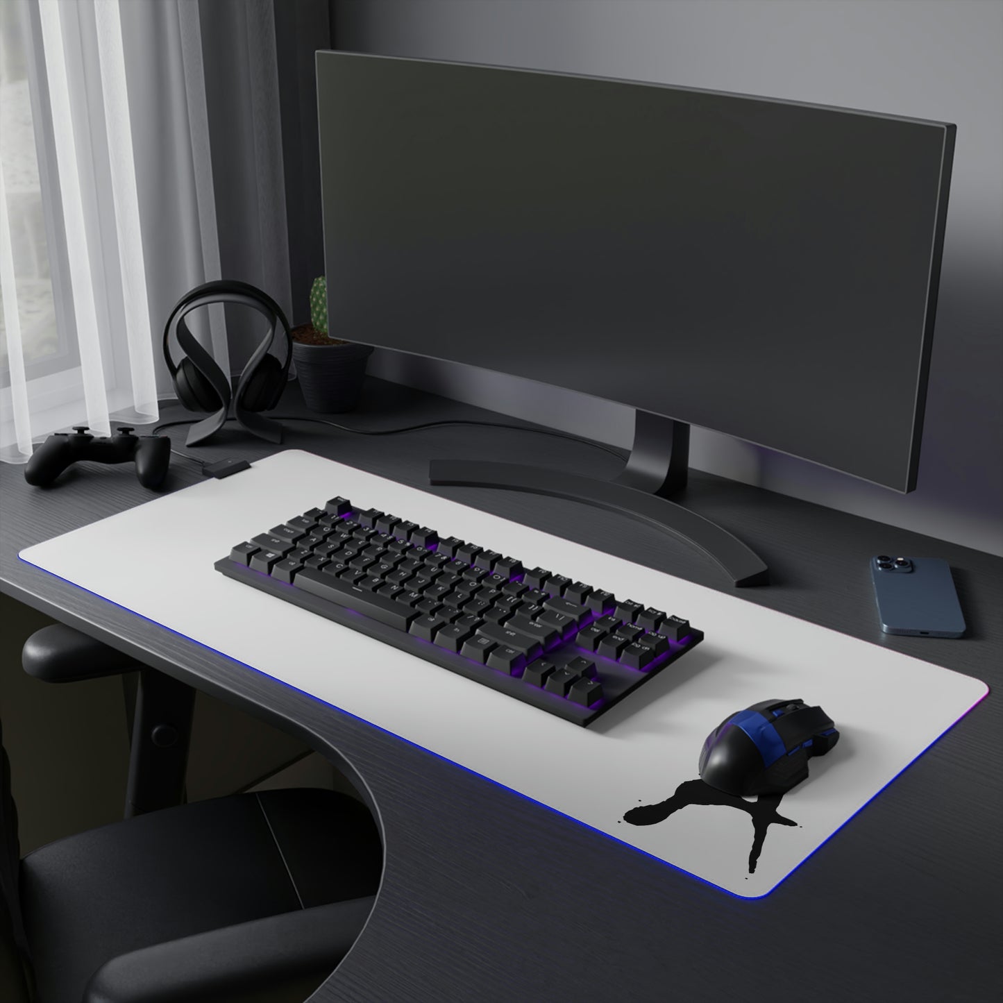 Chiller A White LED Gaming Mouse Pad