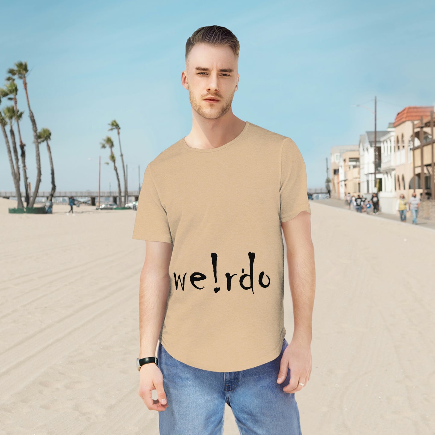 We!rdo Men's Jersey Curved Hem Tee