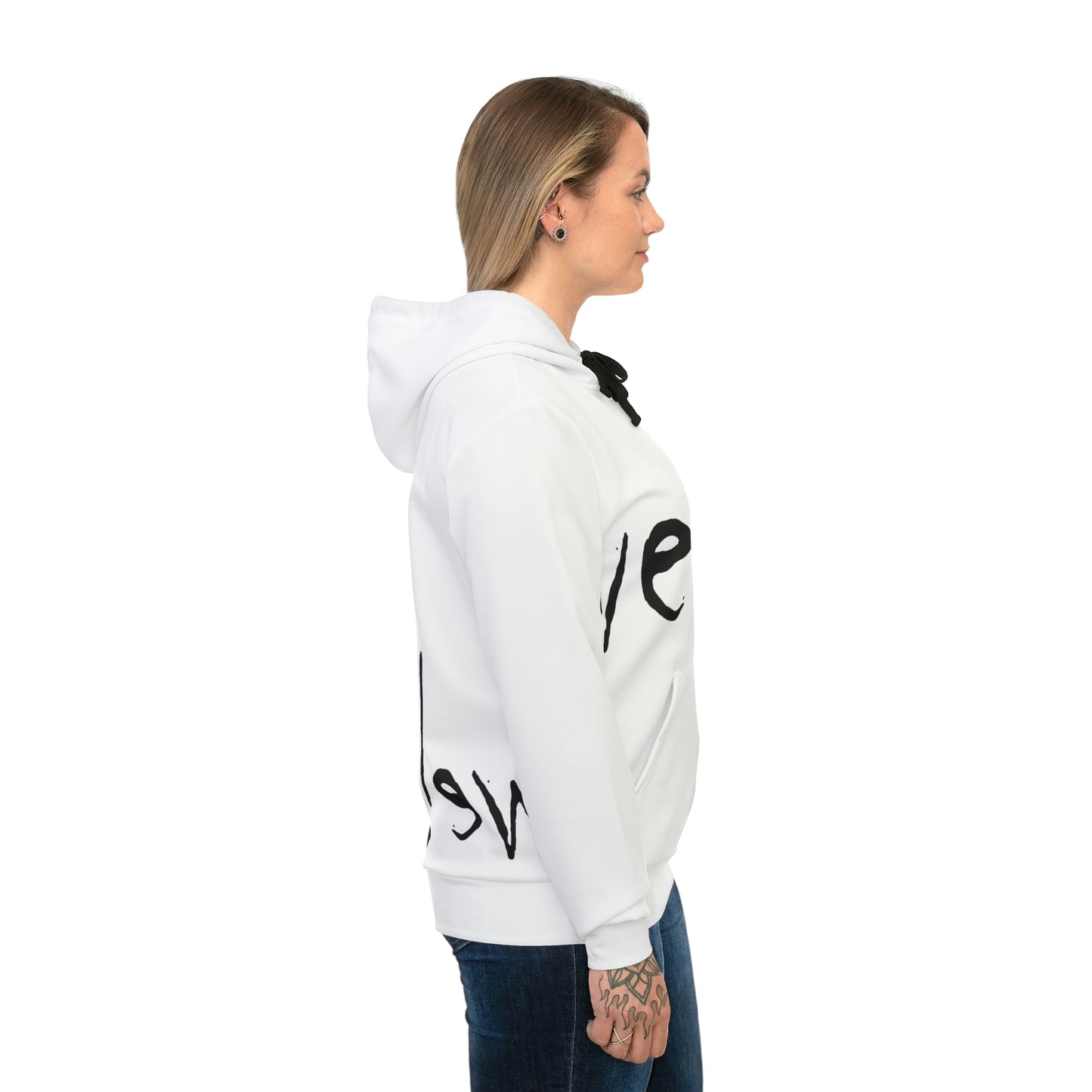 We!rdo White Athletic Hoodie (AOP)