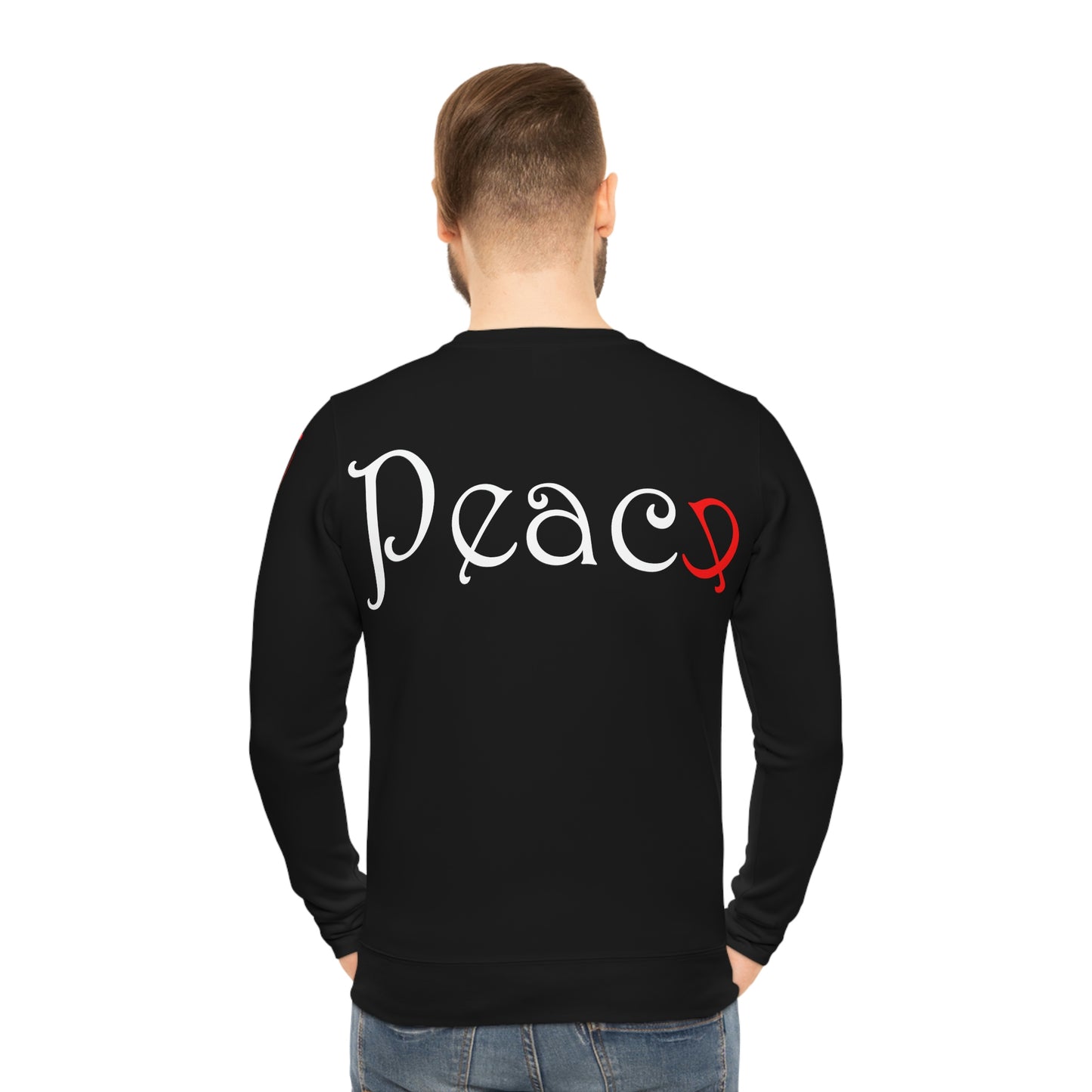 Peace Black Lightweight Sweatshirt (AOP)