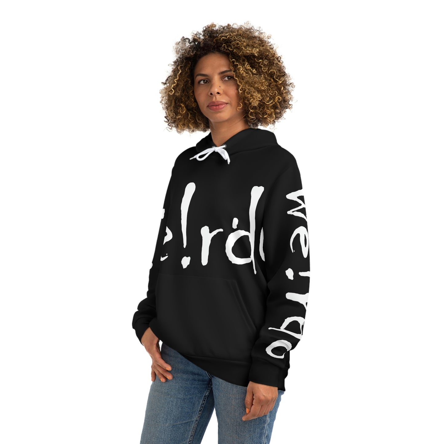 We!rdo Black AOP Fashion Hoodie