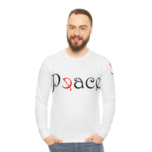 Peace White Lightweight Sweatshirt (AOP)